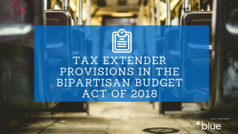 Tax Extender Provisions in the Bipartisan Budget Act of 2018