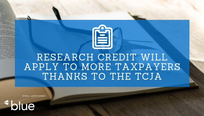 Research credit will apply to more taxpayers thanks to the TCJA