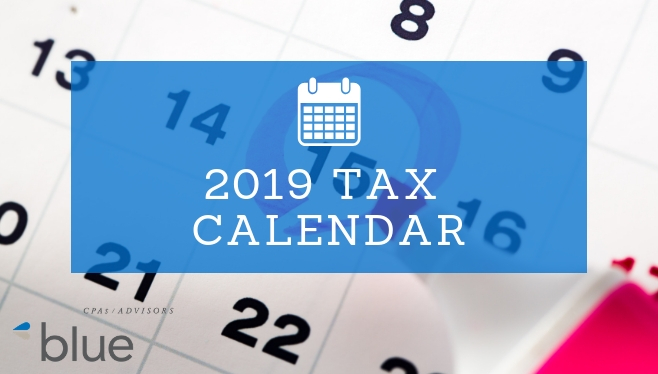 2019 Tax Calendar