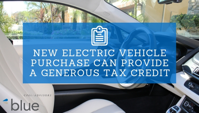 New electric vehicle purchase can provide a generous tax credit.