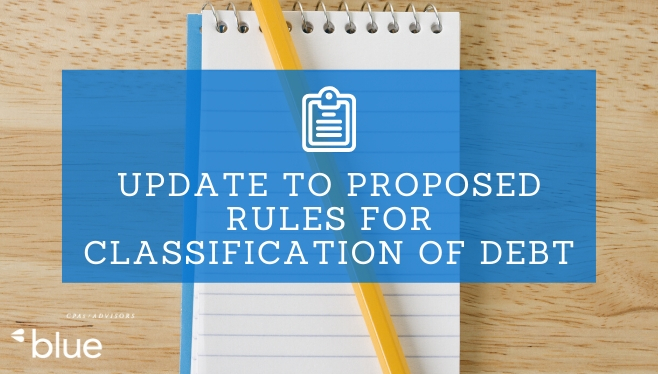Update to Proposed Rules for Classification of Debt