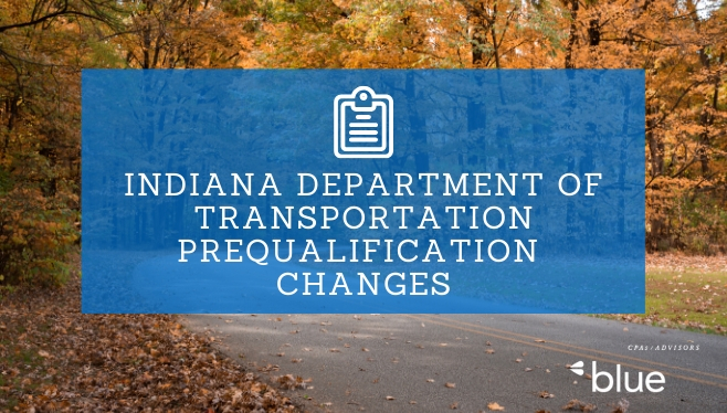 Indiana Department of Transportation Prequalification Changes