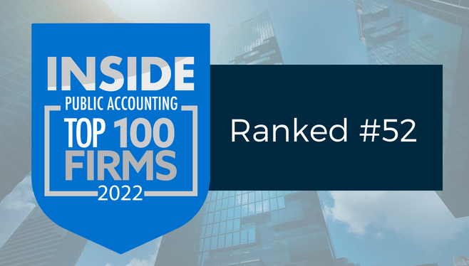 INSIDE Public Accounting Top 100 Firms | Blue & Co. Ranks 52 on the INSIDE Public Accounting Top 100 Firms